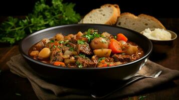 gourmet biologique du boeuf Ragoût avec Frais des légumes photo