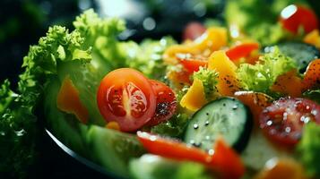 en bonne santé végétarien salade avec mûr biologique des légumes photo