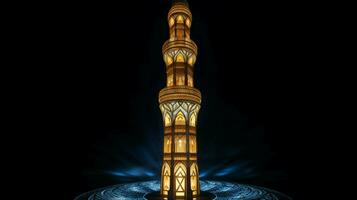 illuminé minaret points forts ancien arabe élégance photo