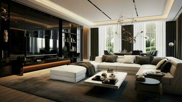 luxe appartement avec moderne conception et élégance photo