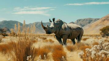 majestueux herbivore mammifère pâturage dans aride climat photo