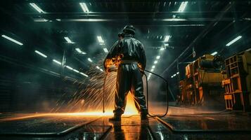 métal industrie ouvrier Vaporisateurs protecteur costume à nuit photo