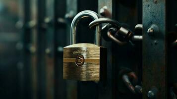 métallique cadenas sur chaîne fournit Sécurité système sécurité photo