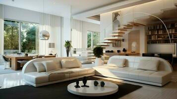 moderne Accueil intérieur avec élégant conception et confort photo