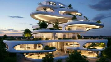 moderne luxe appartements réfléchir futuriste Urbain croissance photo