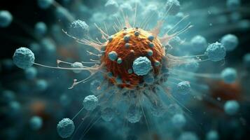 moléculaire structure de cancer cellule en dessous de grossissement photo
