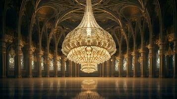 fleuri lustre illumine majestueux mosquée élégant photo