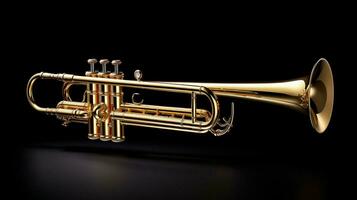 brillant laiton trompette d'or style instrument photo