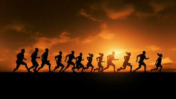 silhouettes attendre travail en équipe Succès des sports uniforme mouvement photo