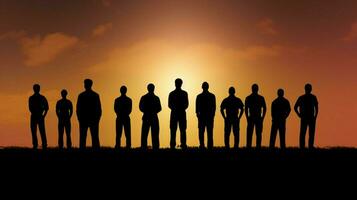 silhouettes attendre travail en équipe Succès des sports uniforme mouvement photo