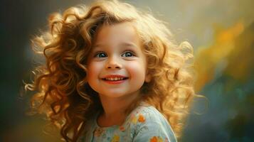 souriant enfant de bonne humeur bonheur mignonne portrait joie photo