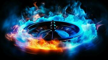 filage roulette roue bleu flamme cagnotte casino ultime photo