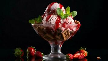 été gourmet dessert Frais fraise la glace crème photo