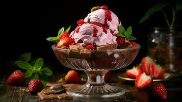 été gourmet dessert Frais fraise la glace crème photo