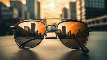 des lunettes de soleil réflexion proche en haut vue Urbain horizon mod photo