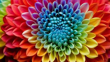 vibrant coloré fleur tête proche en haut mettant en valeur pétale photo