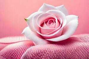 une Célibataire rose Rose sur une rose Contexte. généré par ai photo