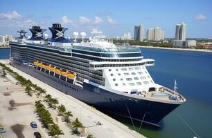 croisière navire célébrité infini amarré dans Port Everglades, pi lauderdale, Floride. génératif ai photo