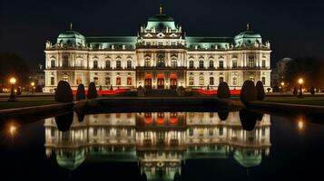 nuit vue de belvédère palais. génératif ai photo