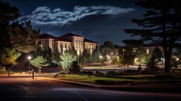 nuit vue de ifrane université. génératif ai photo