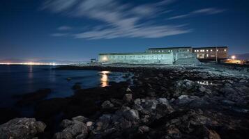 nuit vue de robben île. génératif ai photo