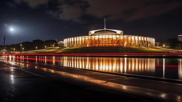 nuit vue de parlement maison. génératif ai photo