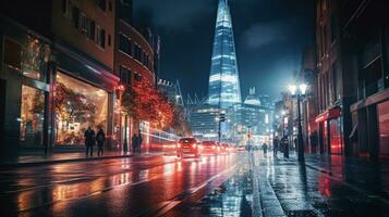 nuit vue de le tesson. génératif ai photo