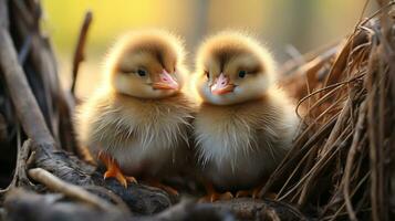 photo de cœur fusion de deux mignonne animal. génératif ai