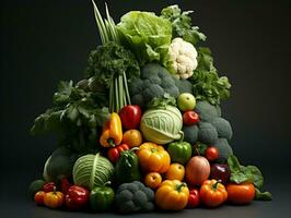 bouquet de des légumes sur une blanc Contexte ai génératif photo