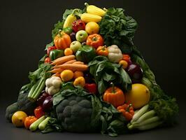 bouquet de des légumes sur une blanc Contexte ai génératif photo