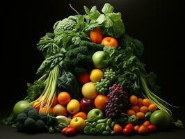 bouquet de des légumes sur une blanc Contexte ai génératif photo