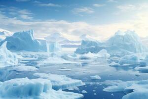 icebergs dans le l'eau photo
