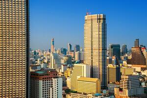 le ville dans le soir, Bangkok ville, Thaïlande photo