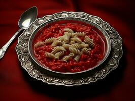 macaroni Pâtes avec Pesto sauce ai génératif photo