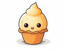 mignonne dessin animé personnage Orange la glace crème avec isolé Contexte ai génératif photo