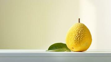 photo de blanc mangue, jack sur une minimaliste tableau. génératif ai