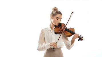 une femelle violoniste pièces la musique ai généré photo