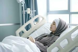 solitaire accident les patients blessure femme sur lit les patients dans hôpital vouloir à aller Accueil médical ai produire photo