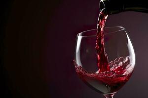verser rouge du vin dans une du vin verre. ai génératif photo