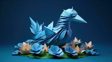 origami Japonais style génératif ai photo
