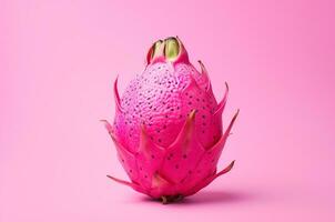 dragon fruit sur rose Contexte. génératif ai photo