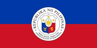 le officiel courant drapeau et manteau de bras de république de le Philippines. Etat drapeau de Philippines. illustration. photo