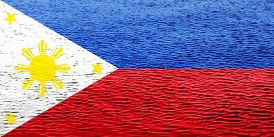 drapeau de république de le philippines sur une texturé Contexte. concept collage. photo