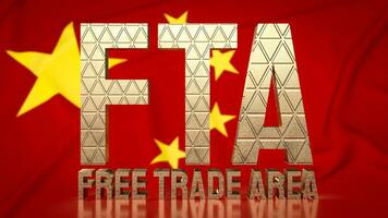 le fta sur Chine drapeau pour affaires concept 3d le rendu photo