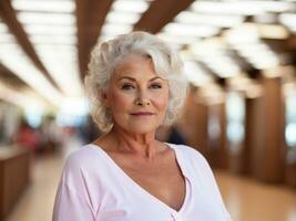 portrait de magnifique Sénior femmes génératif ai photo