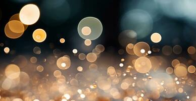 brillant de fête bokeh, panoramique Contexte - ai généré image photo