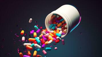 médicament bouteille effusion coloré Contexte photo