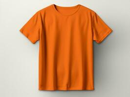 Orange Couleur Masculin T-shirt maquette ai génératif photo