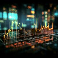 visualisation financier les tendances affaires et Stock marché graphiques dans concentrer pour social médias Publier Taille ai généré photo