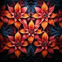 géométrique fleurs créer une fascinant modèle sur une ligne art Contexte pour social médias Publier Taille ai généré photo
